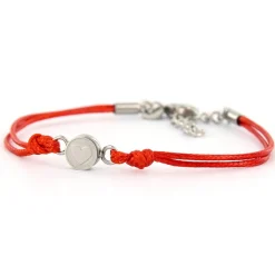 Armband Wax Cord Love & Crystal Red
