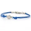 Armband Wax Cord Love & Crystal Blue