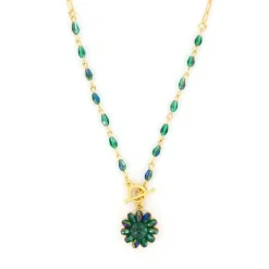 Biba ketting Flower Dark Green - 61478