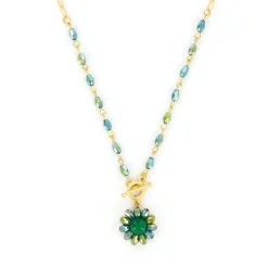 Biba ketting Flower Shine Green - 61478
