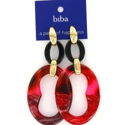 Biba oorbellen Breeze Red - 81183