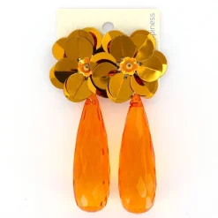 Biba oorbellen Christal Flowers Orange - 83752