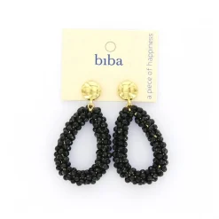 Biba oorbellen Crystal Black - 82963-G