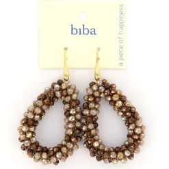 Biba oorbellen Crystal Feel Brown - 83654