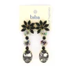 Biba oorbellen Crystal Flower Black - 83667