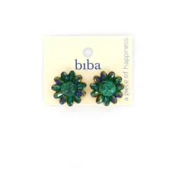 Biba oorbellen Flower Dark Green - 83587