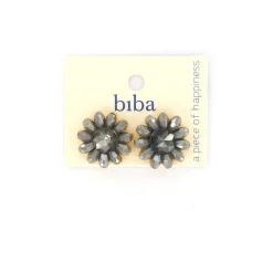 Biba oorbellen Flower Grey - 83587