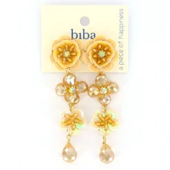 Biba oorbellen Flowers Beige - 84006