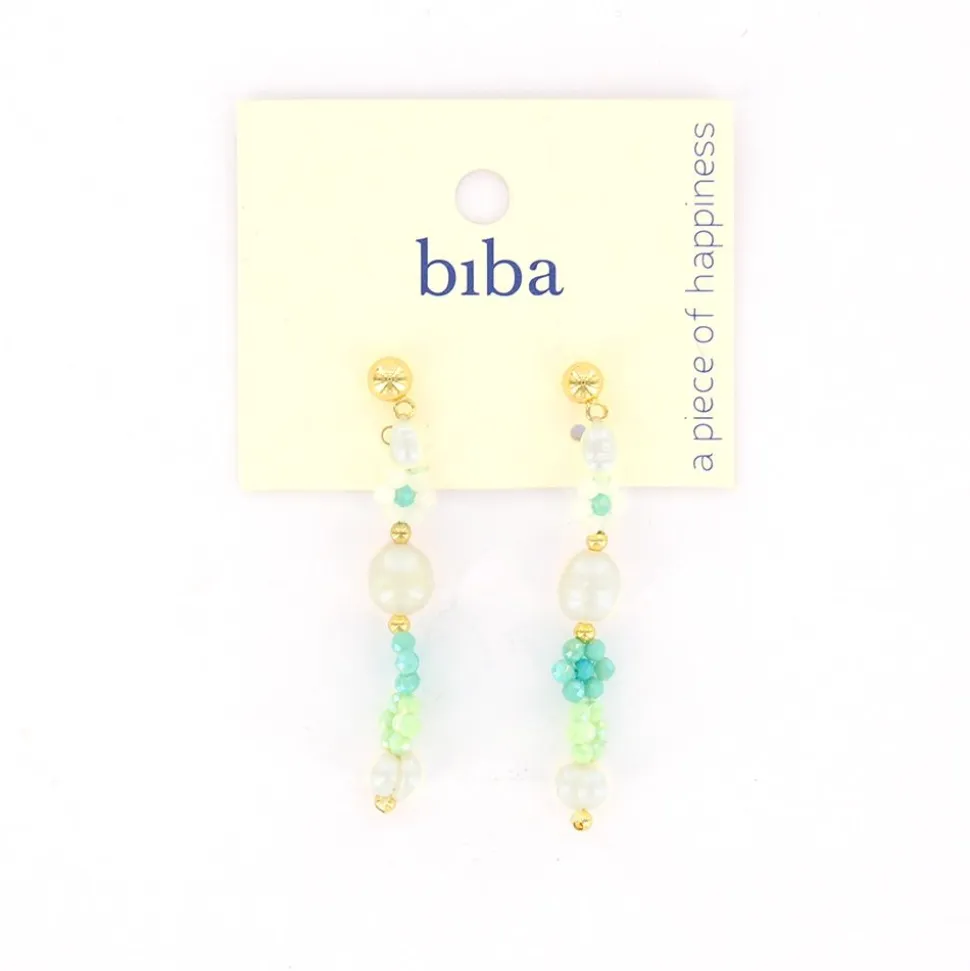 Biba oorbellen Flowers Green - 83380