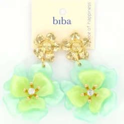 Biba oorbellen Flowers Green - 84276