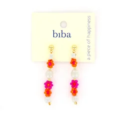Biba oorbellen Flowers Red - 83380