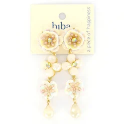 Biba oorbellen Flowers White - 84006