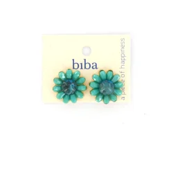 Biba oorbellen Flower Turquoise - 83587