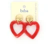 Biba oorbellen Heart Red - 82821