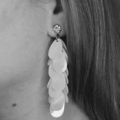 Biba oorbellen Leafs - 80887 Silver Color