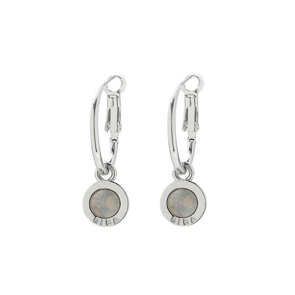 Biba oorbellen Light Grey Opal - 8107