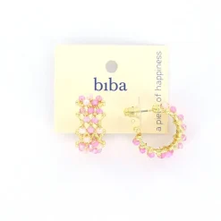 Biba oorbellen Natural Shine Pink - 84019