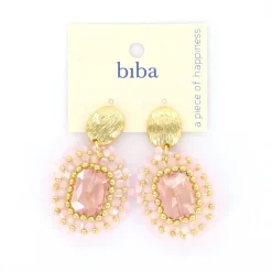 Biba oorbellen Natural Shine Pink - 84055