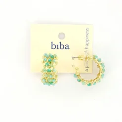 Biba oorbellen Natural Shine Green - 84019