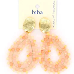 Biba oorbellen Natural Shine Orange - 84034