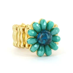 Biba ring Flower Turquoise - 7259