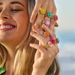 Biba ring Flower Yellow - 7235