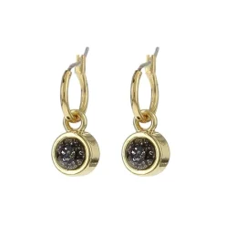 Biba Swarovski creolen Black Platina - 80313