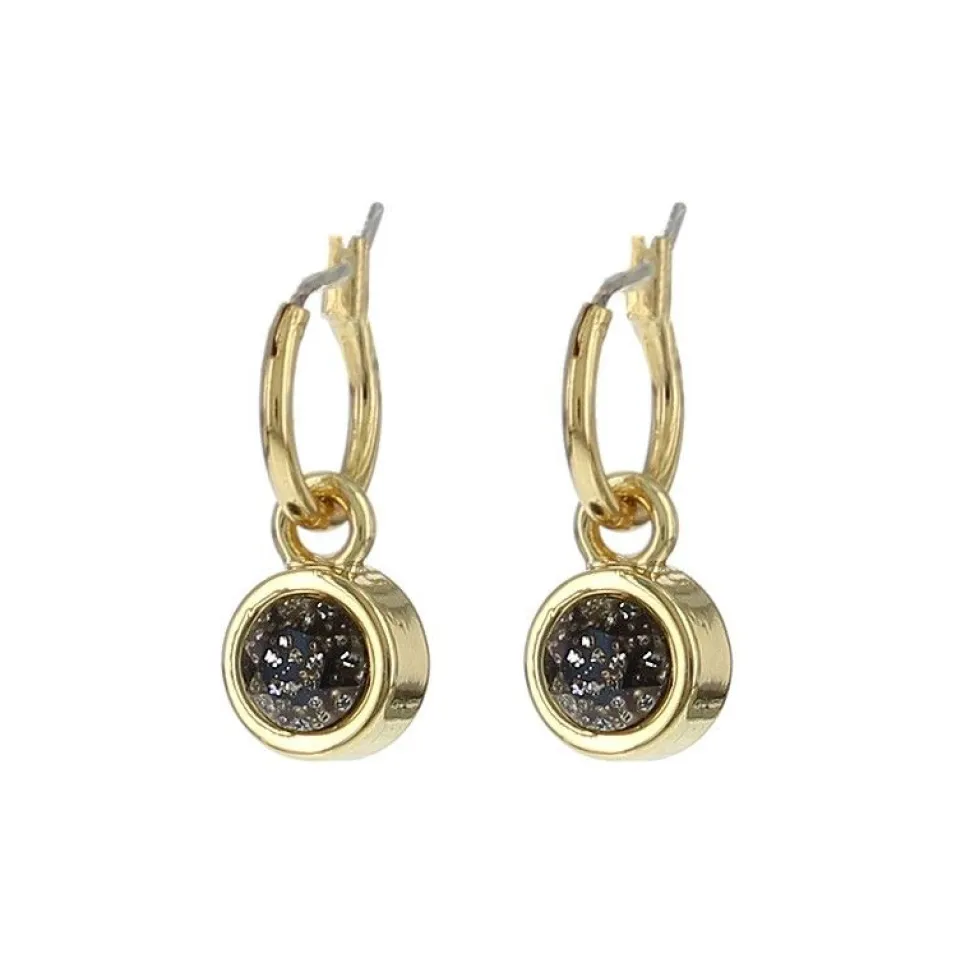 Biba Swarovski creolen Black Platina - 80313
