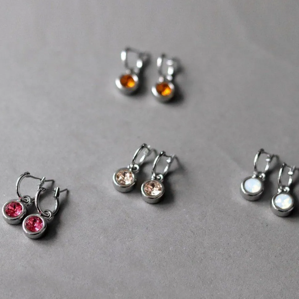 Biba Swarovski oorringen Burgundy - 80312