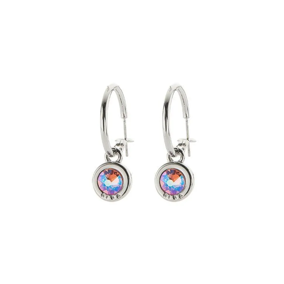 Biba Swarovski oorringen Peach Shimmer - 8107