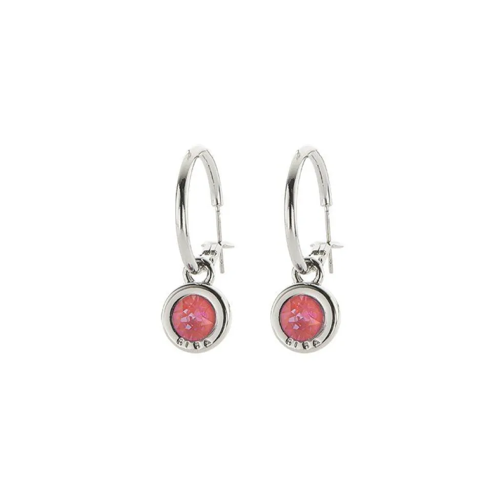 Biba Swarovski oorringen Pink Delie - 8107