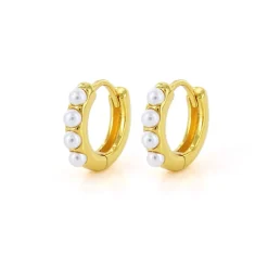 ByNouck oorbellen Pearl Hoops