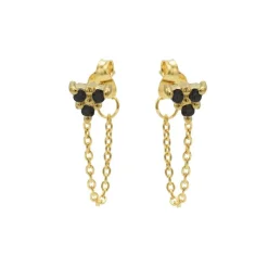 Chain Triple Black Zirconia - Gold Color