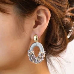 Day&Eve Beaded Oval Dangle - E5096