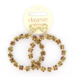 Day&Eve Beads Heart oorbellen Brown - E4561
