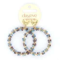 Day&Eve Beads Heart oorbellen Blue - E4561