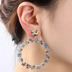 Day&Eve Beads Heart oorbellen Blue - E4561