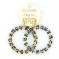 Day&Eve Beads Heart oorbellen Green - E4561