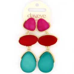 Day&Eve Double Pop Dangle oorbellen Purple - E4530