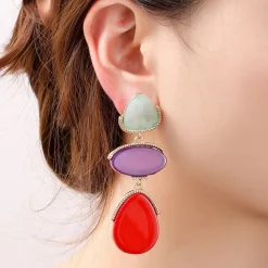 Day&Eve Double Pop Dangle oorbellen Blue - E4530