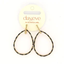 Day&Eve Fine Stones Drop oorbellen Black - E4594