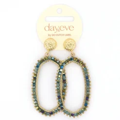 Day&Eve Hexagon Dangle oorbellen Green - E4560