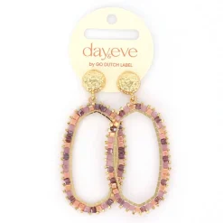 Day&Eve Hexagon Dangle oorbellen Pink - E4560