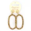 Day&Eve Hexagon Dangle oorbellen Brown - E4560