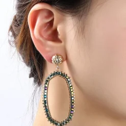 Day&Eve Hexagon Dangle oorbellen Brown - E4560