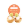 Day&Eve Resin Round oorbellen Beige - E4914
