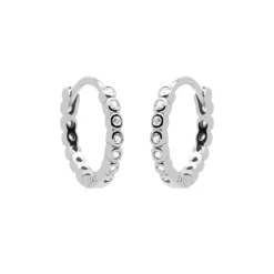 Hinged Hoops Dots 13MM - Silver