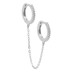 Hinged Hoops Zirconia Double In Chains (1piece)