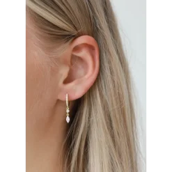 Hinged Hoops Zirconia Hanging Drop
