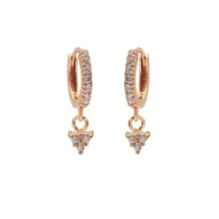 Hinged Hoops Zirconia Triple - Rose